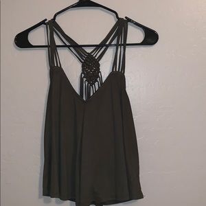 Olive green crop top.